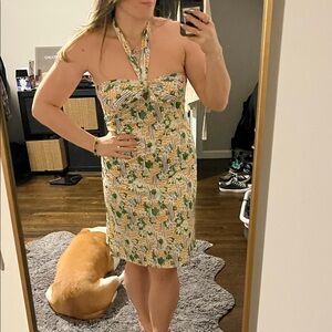 Zara Floral Halter Neck Dress